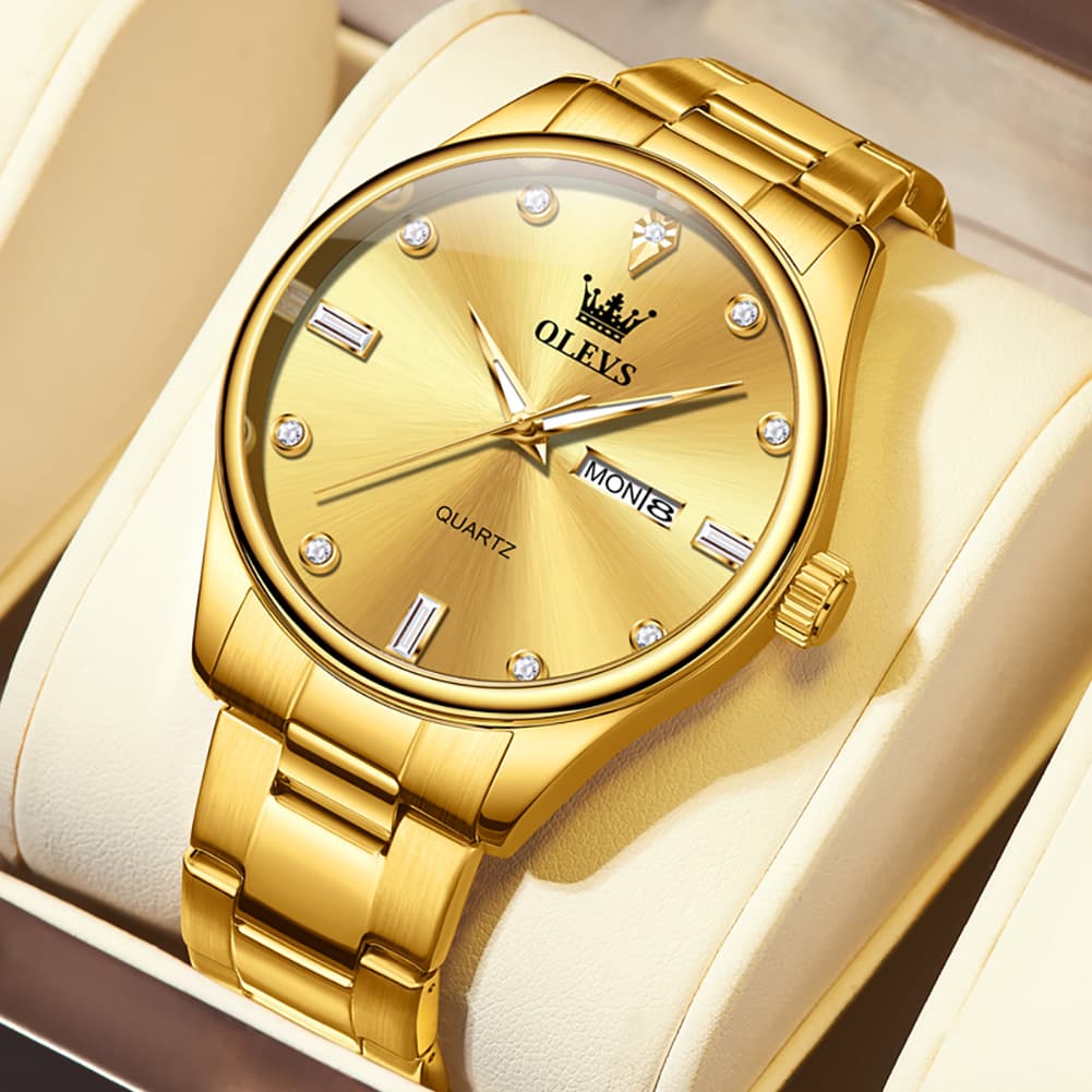 OLEVS 3621 Minimalist Diamond Quartz Watch for Men