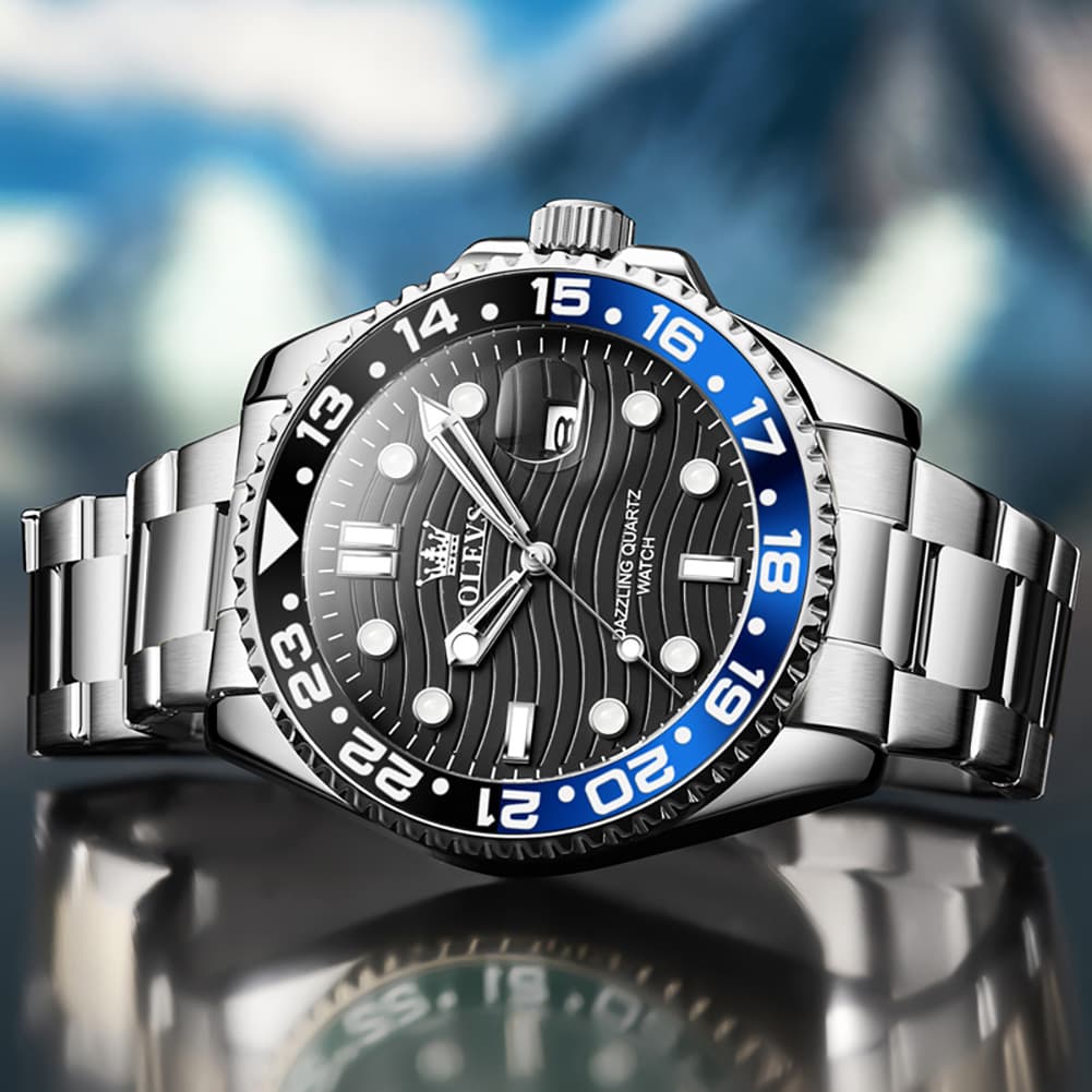 OLEVS 3610 Dive Style Steel Quartz Watch for Men