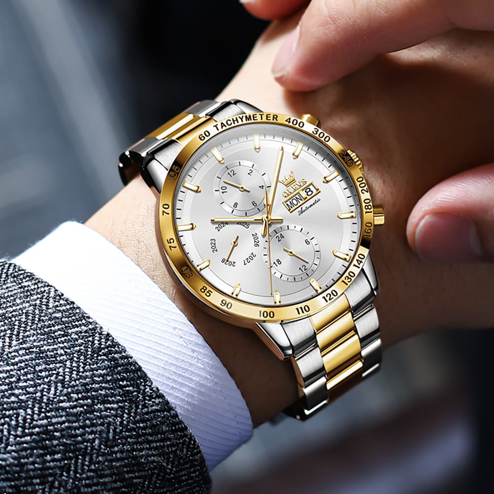 OLEVS 6683 Multifunction Automatic Steel Watch for Men