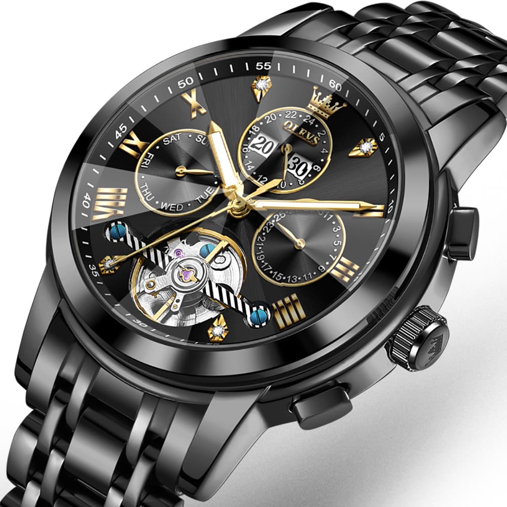 OLEVS 3D Diamond Cut Skeleton Automatic Watch 7121 for Men