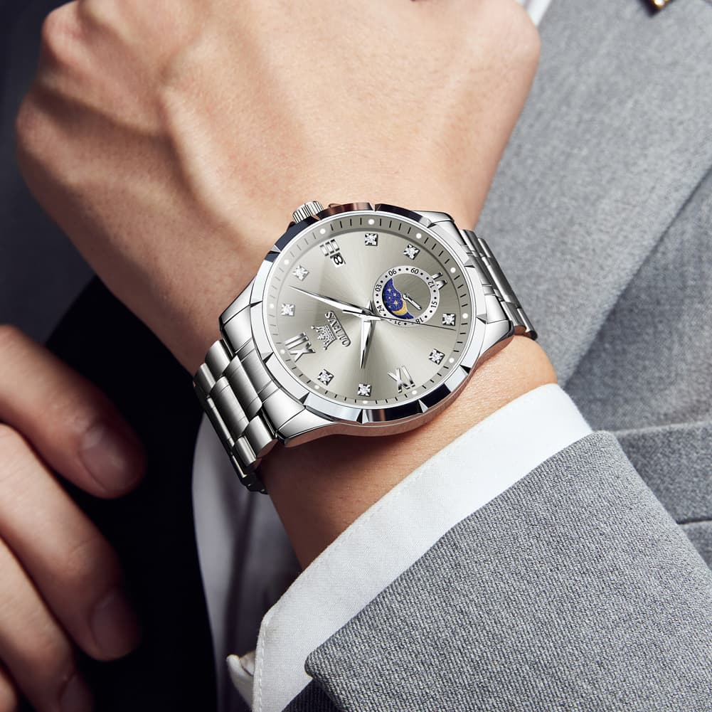 OLEVS 2956 Moon Phase Quartz Watch for Men