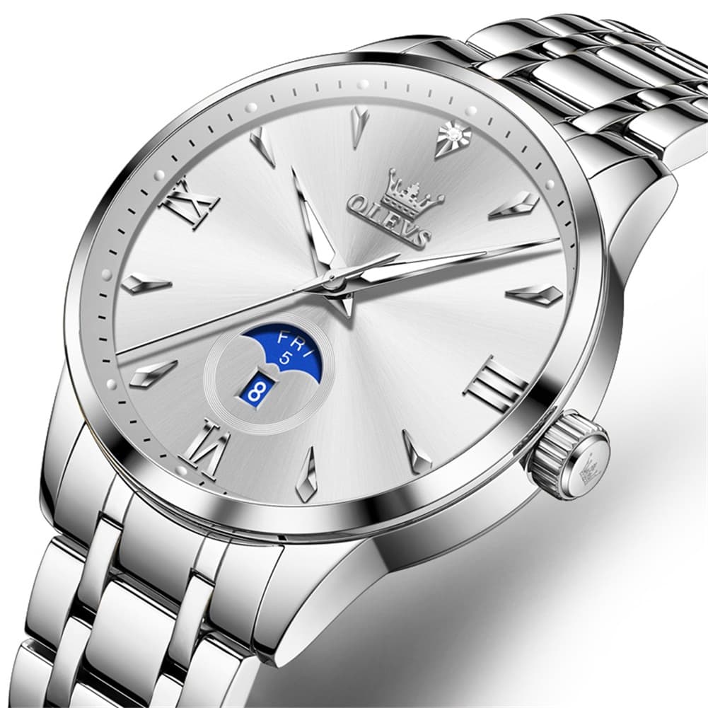 OLEVS 3646 Diamond Mirror Calendar Quartz Watch for Men