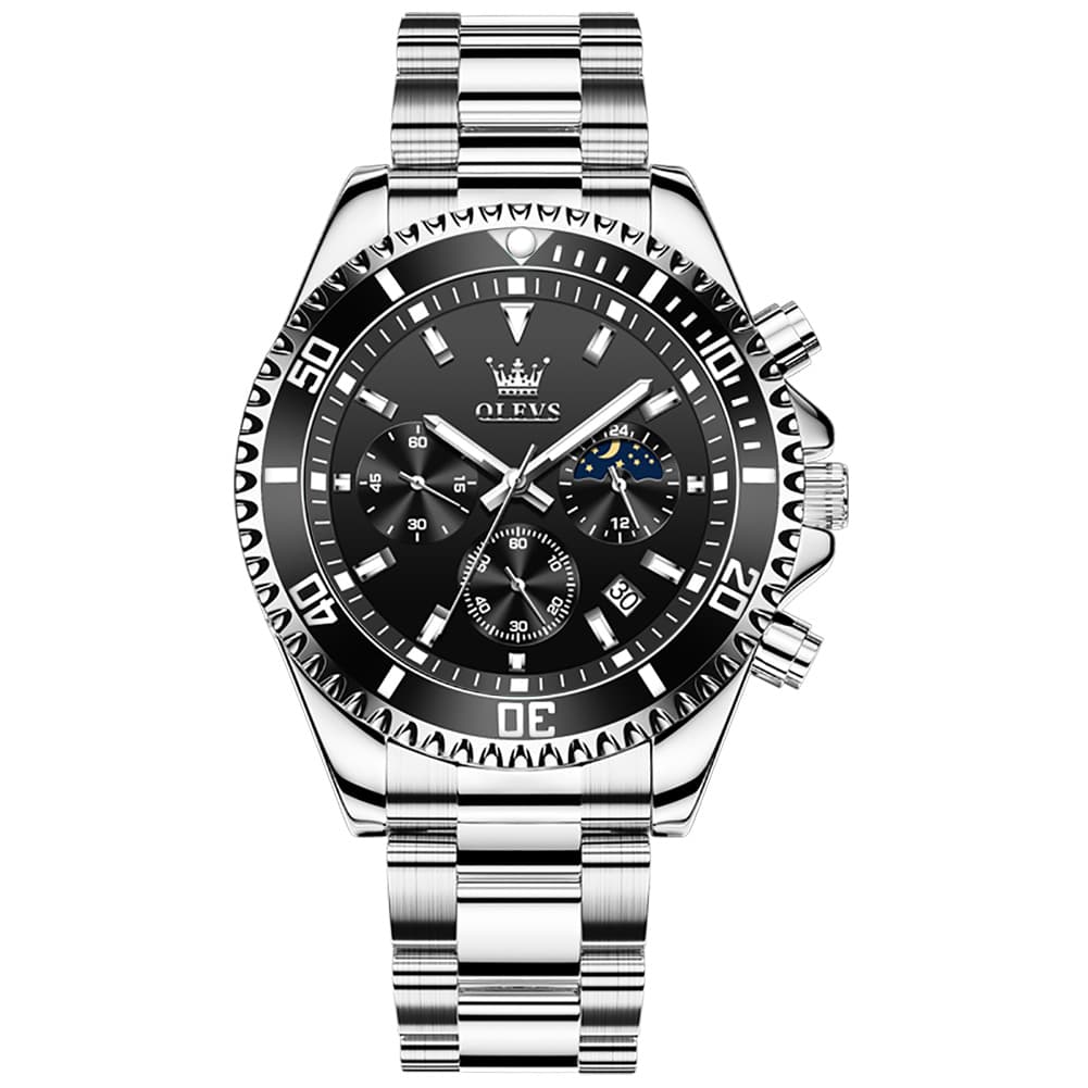 OLEVS 2870 Luxury Moon Phase Dive Chronograph Watch for Men