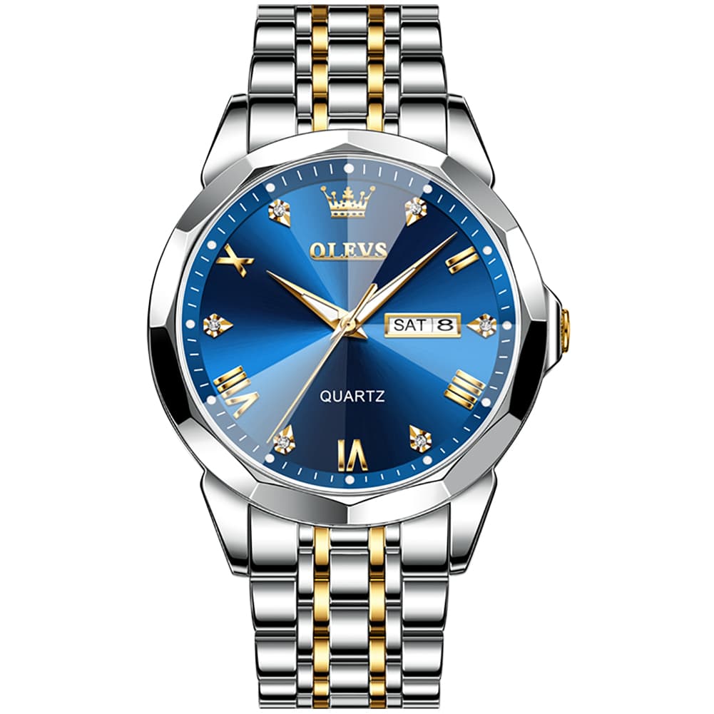 OLEVS 9931 Classic Diamond Stainless Steel Watch for Men