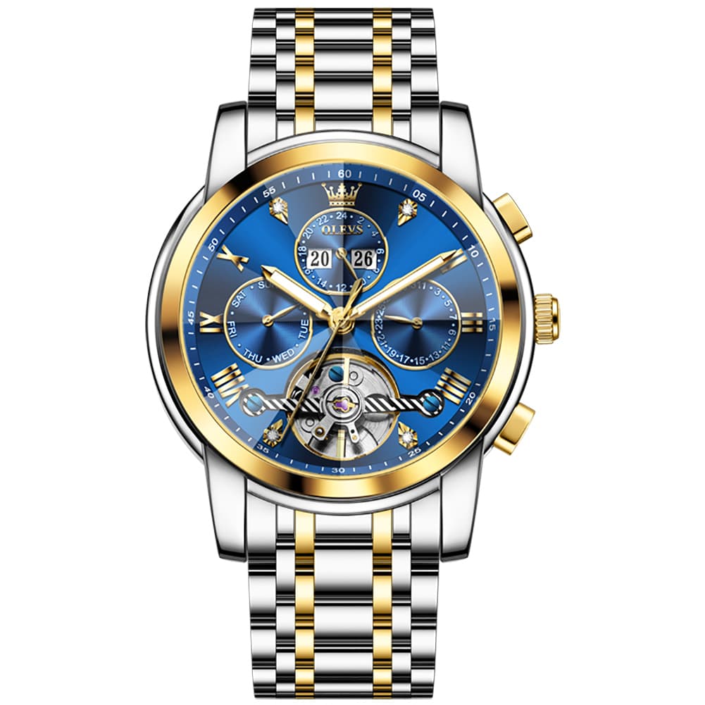 OLEVS 3D Diamond Cut Skeleton Automatic Watch 7121 for Men