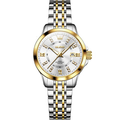 OLEVS 3620 Classic Diamond Quartz Steel Watch for Women