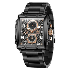 OLEVS 2958 Square Skeleton Chronograph Watch for Men