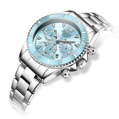 OLEVS Women Chronograph Watch Stainless Steel Sport Date Quartz 5632