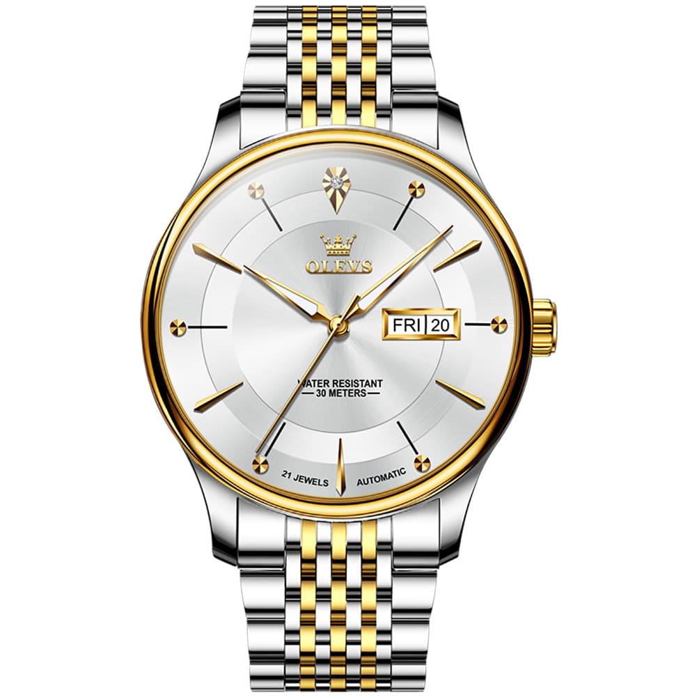 OLEVS Diamond Dial Day Date Automatic Mechanical Watch 9927 for Men