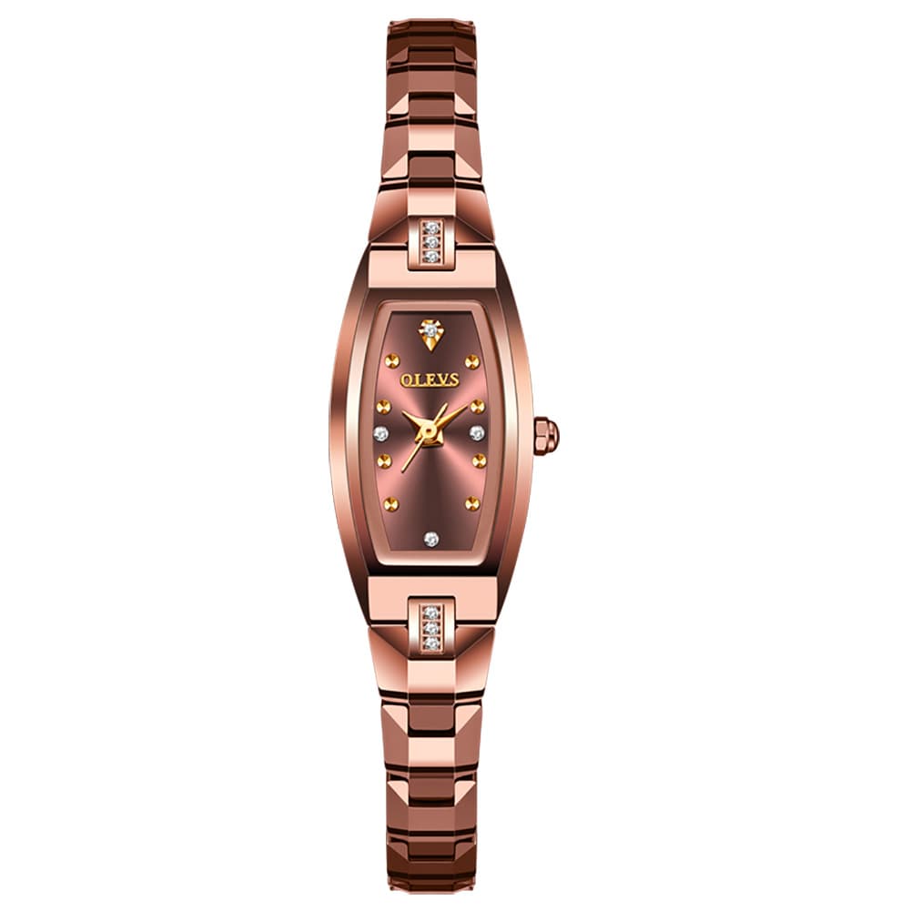 OLEVS 5501 Tonneau Tungsten Steel Quartz Watch for Women