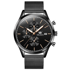 OLEVS 2881 Minimalist Milanese Chronograph Watch for Men