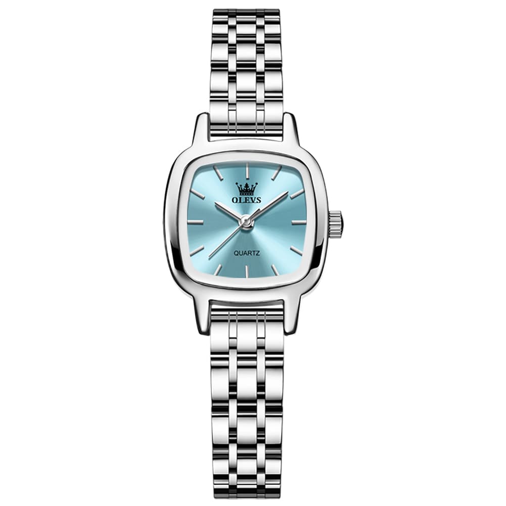 OLEVS 5675 Petite Square Watch Vintage Dress Stainless Steel Bracelet Quartz Timepiece for Women