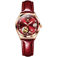 OLEVS 6601 Romantic Open Heart Mechanical Ladies Watch