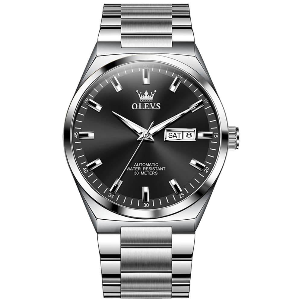 OLEVS Integrated Bracelet Automatic Day Date Watch 9907 for Men
