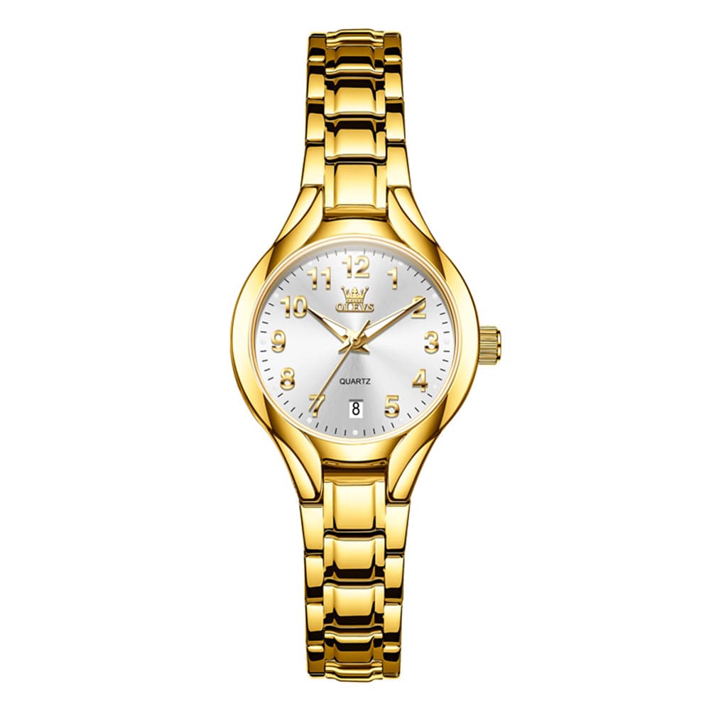 OLEVS 3650 Classic Gold Quartz Watch for Men & Women (His & Hers)