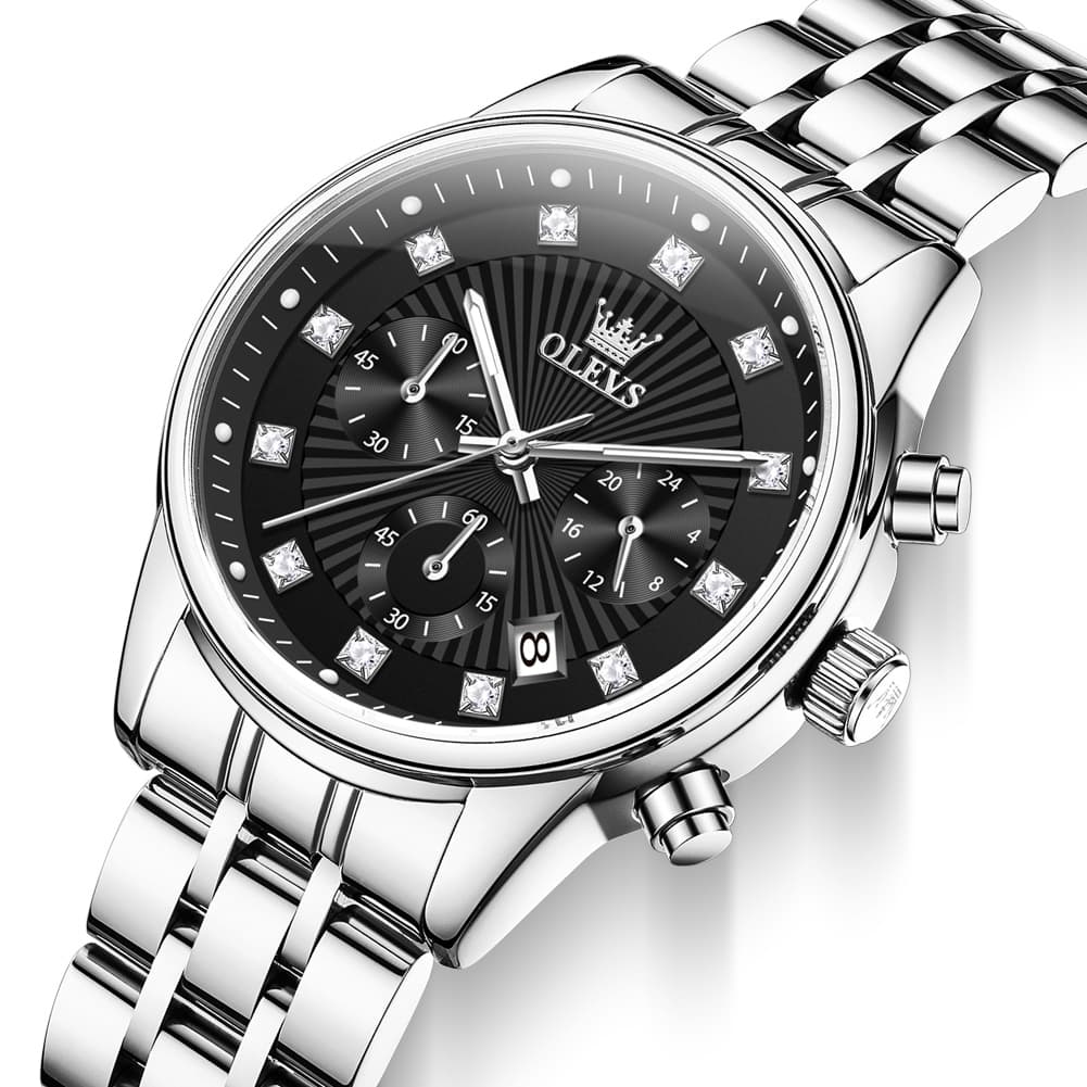 OLEVS 3669 Quartz Multi Dial Diamond Watch For Women
