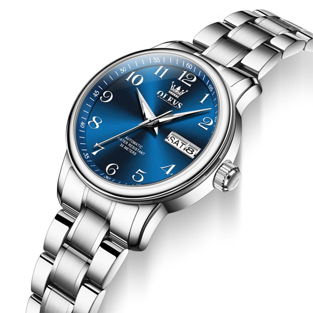 OLEVS 7072 Arabic Numeral Dual Calendar Automatic Watch For Women