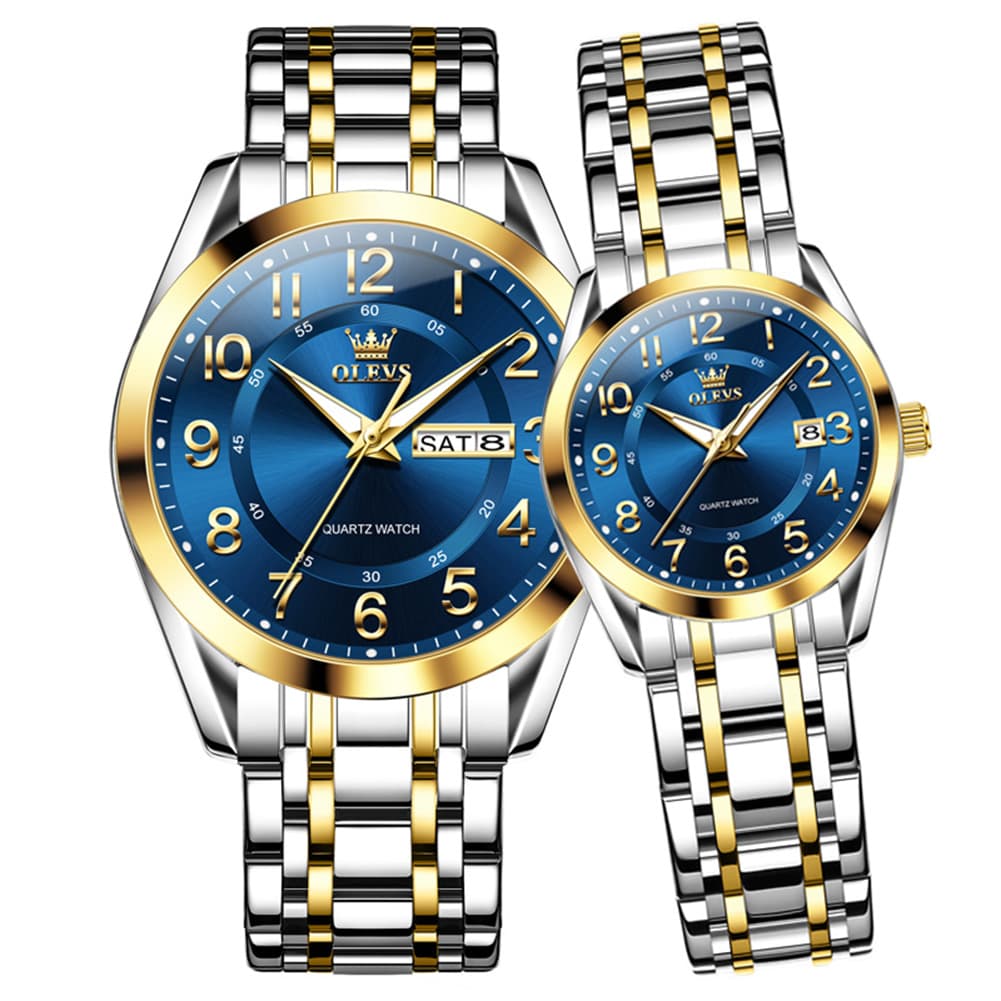 OLEVS 3666 Quartz Luminous Matching Watches For Couples