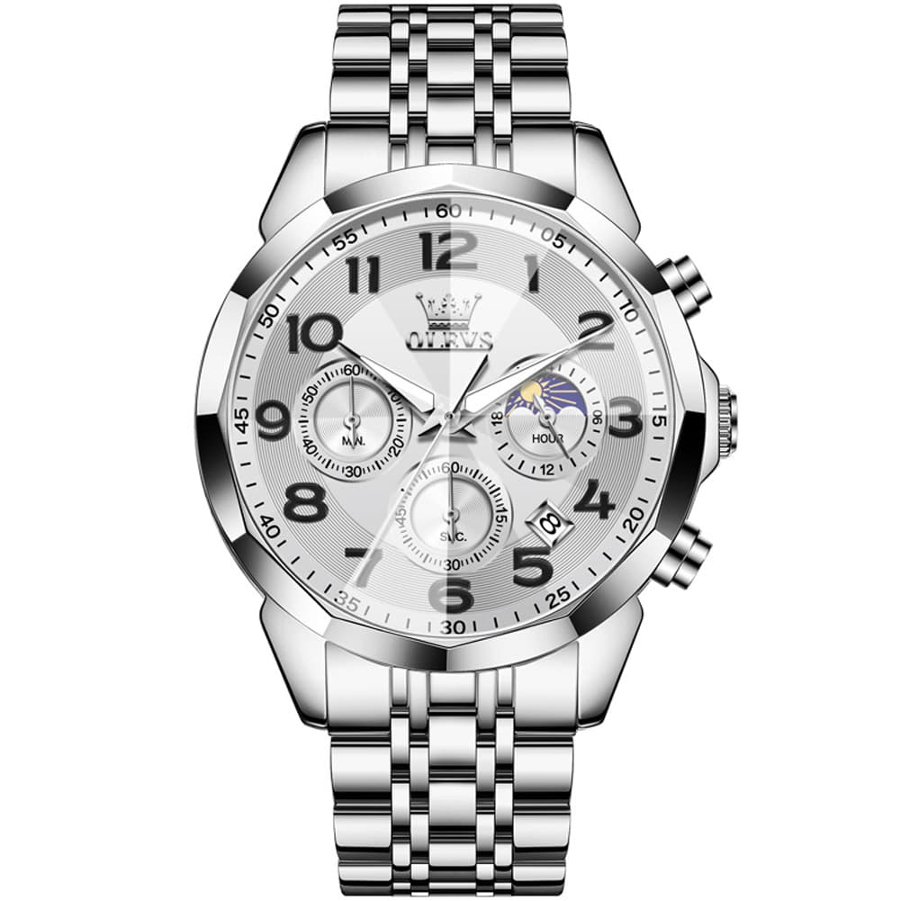 OLEVS 3676 Quartz 3D Rhombic Chronograph Watch For Men