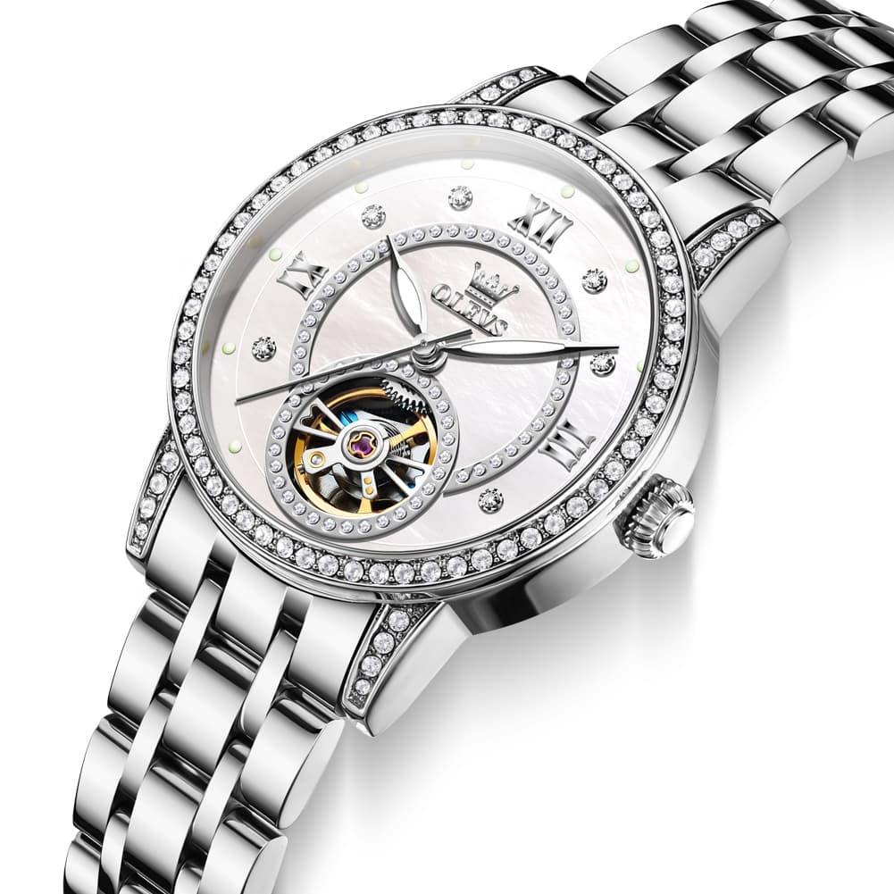 OLEVS 7036 Open Heart Automatic Watch For Women