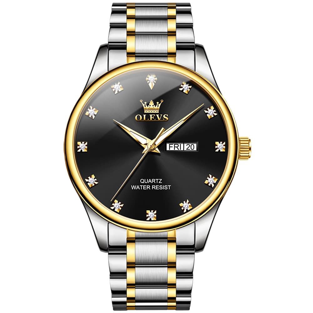 OLEVS 3612 Diamond Dial Quartz Steel Watch for Men
