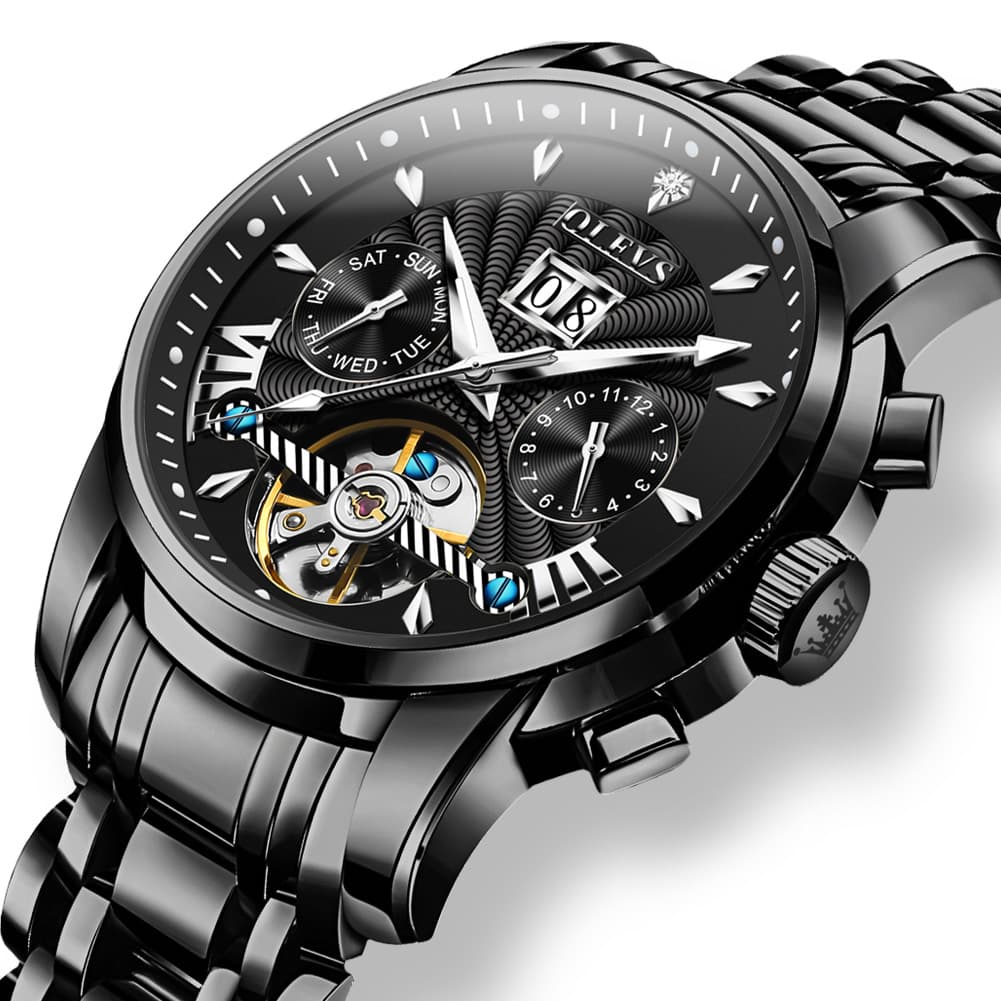 OLEVS Open Heart Multifunction Automatic Mechanical Watch 9965 Big Date for Men