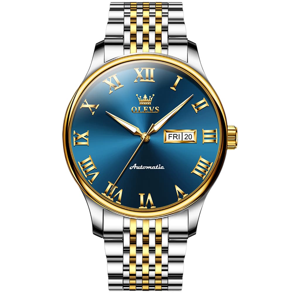 OLEVS Roman Numeral Day Date Automatic Mechanical Watch 9929 for Men