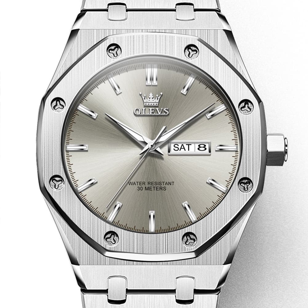 OLEVS 3726 Octagonal Luminous Quartz Watch for Men