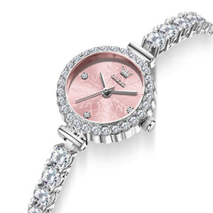 OLEVS 5889 Diamond Tennis Bracelet Watch Dainty 5mm Zircon Bezel Quartz Jewelry Timepiece for Women