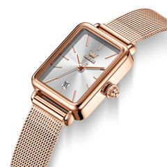 OLEVS 3692 Petite Rectangle Mesh Womens Dress Watch
