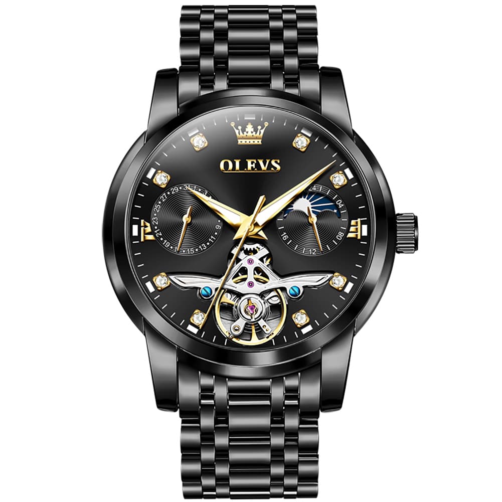 OLEVS 6703 Moon Phase Tourbillon Automatic Mechanical Watch For Men