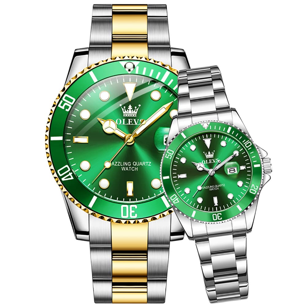 OLEVS 5885 Iconic Dive Style Couple Watch Set