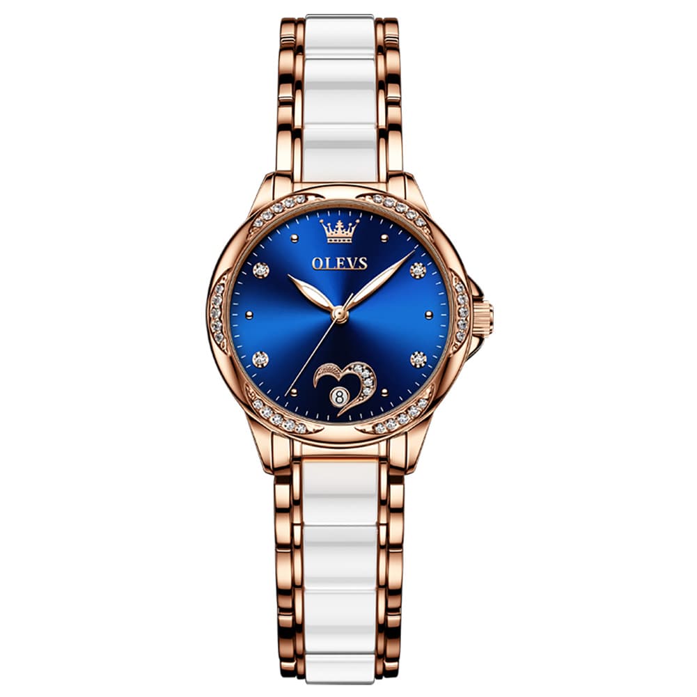 OLEVS 6631 Ceramic Mechanical Skeleton Watch for Women