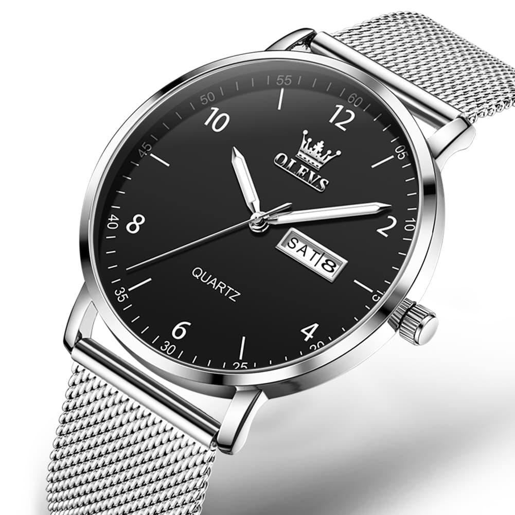 OLEVS 2996 Milanese Steel Minimalist Quartz Watch for Men