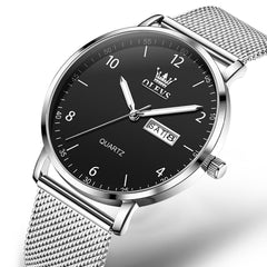 OLEVS 2996 Milanese Steel Minimalist Quartz Watch for Men