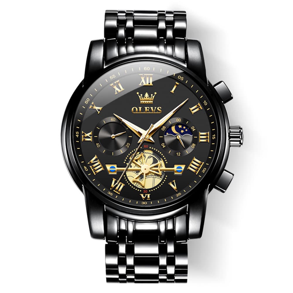 OLEVS 2859 Luxury Moon Phase Chronograph Quartz Watch for Men