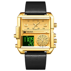 OLEVS 1101 Square Dual Time Analog Digital Watch for Men