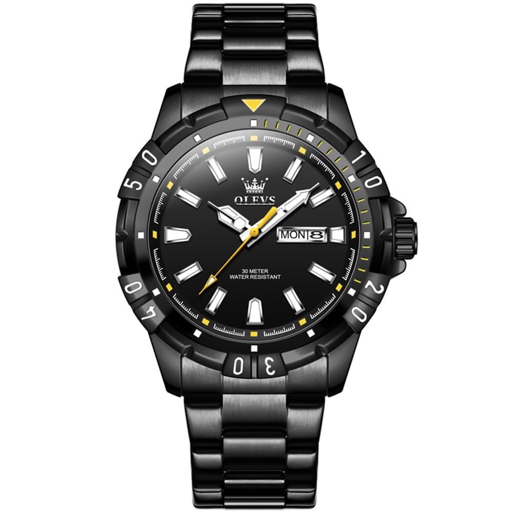 OLEVS Mecha Sport Day Date Watch for Men Stainless Steel 5560