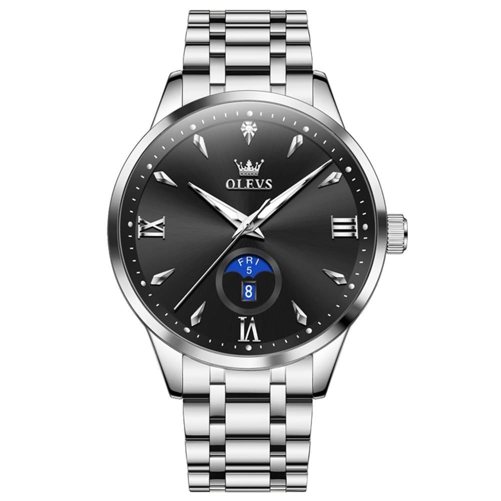 OLEVS 3646 Diamond Mirror Calendar Quartz Watch for Men