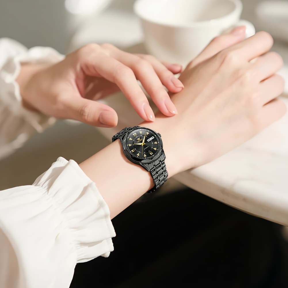 OLEVS 6727 Automatic Diamond Mechanical Watch For Women