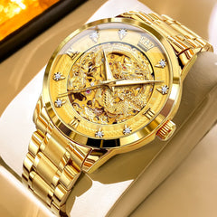 OLEVS 7027 Golden Dragon Automatic Mechanical Watch for Men