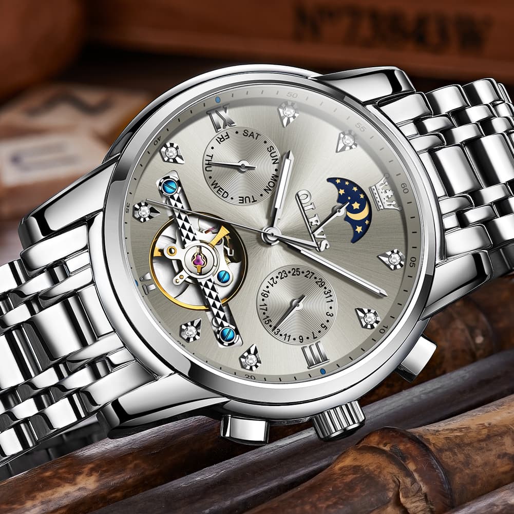 OLEVS 6678 Mechanical Moon Phase Automatic Watch for Men