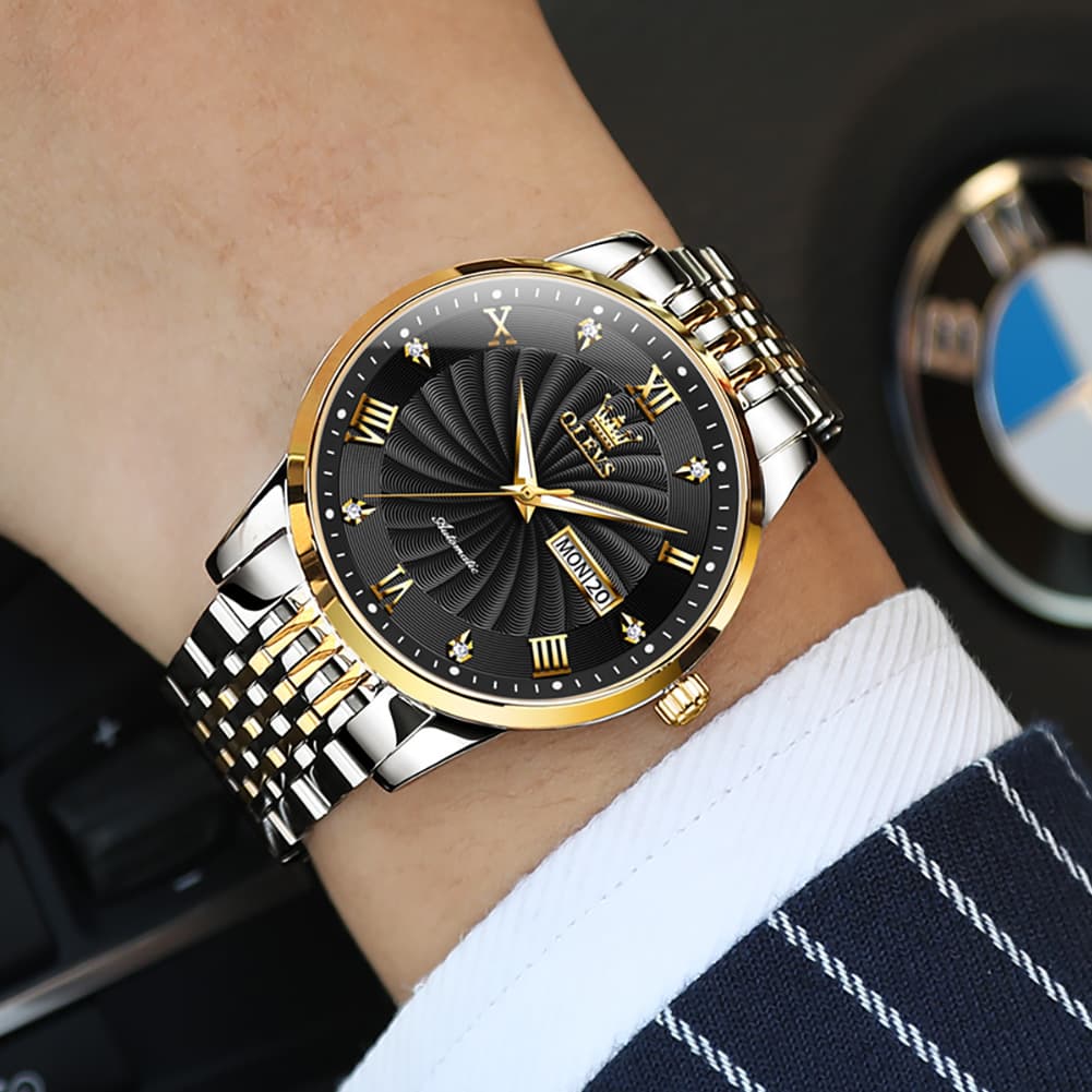 OLEVS 6630 Sunburst Dial Mechanical Watch for Men