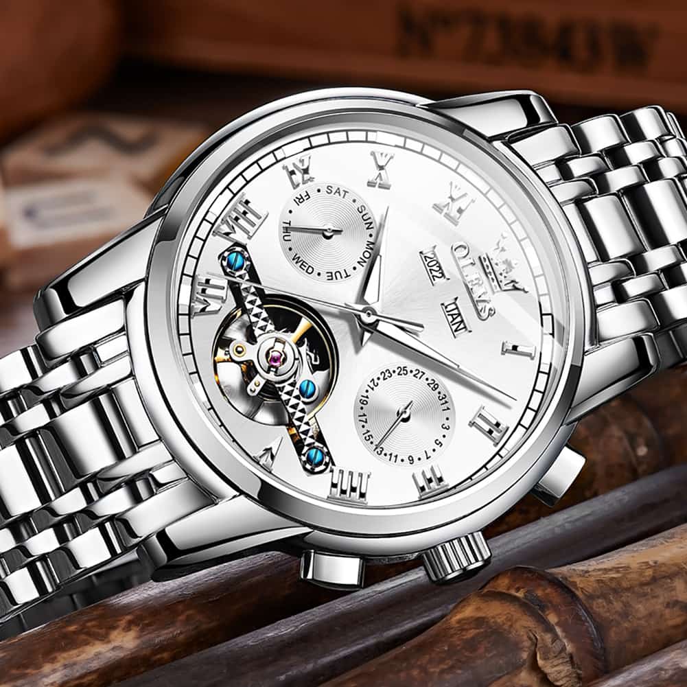 OLEVS 6607 Classic Open Heart Automatic Mechanical Watch for Men