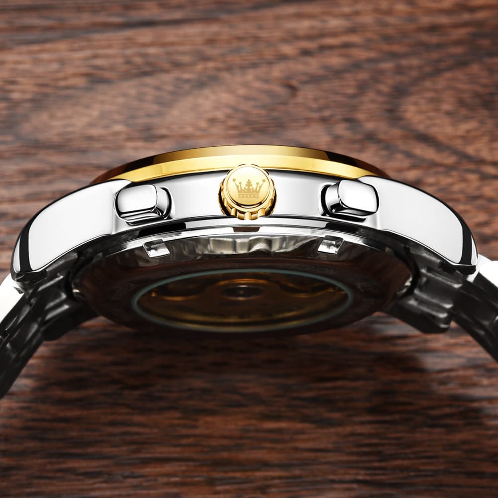 OLEVS 6617 Automatic Mechanical Tourbillon Moon Phase Watch for Men