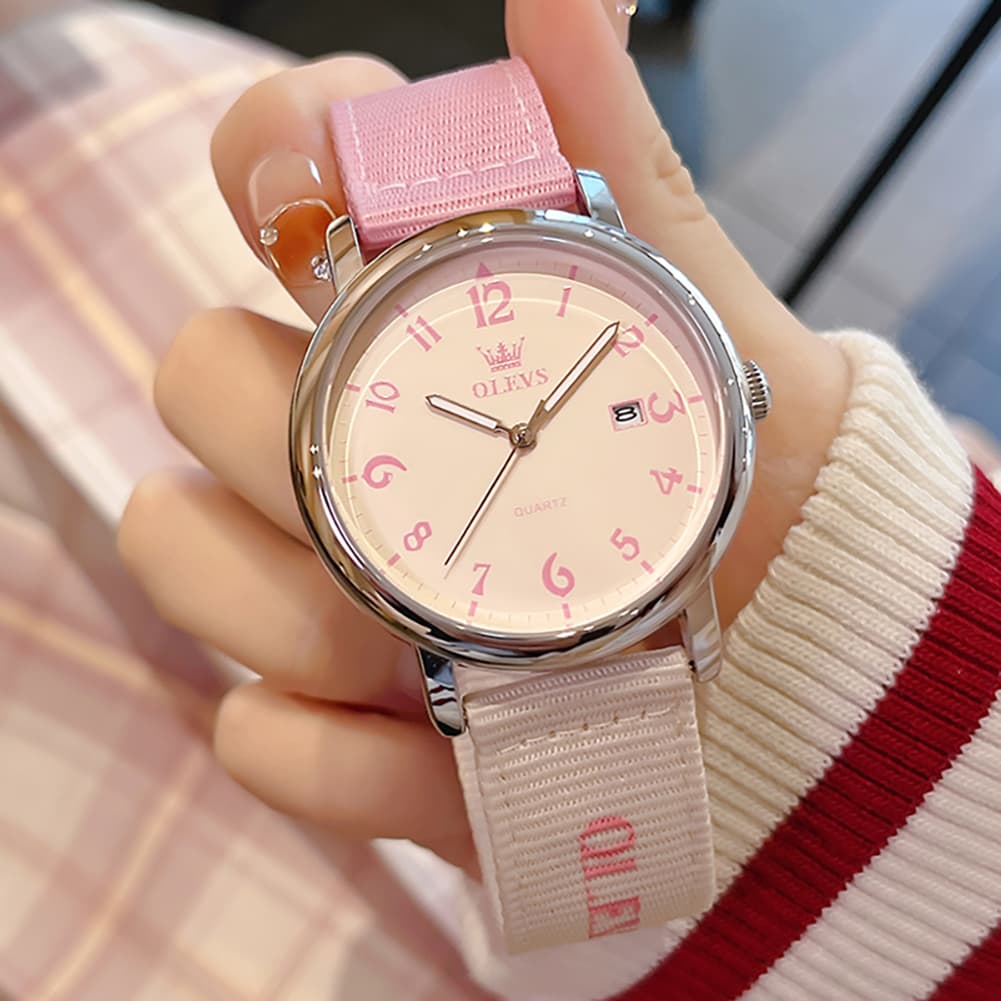 OLEVS 2991 Nylon Strap Casual Retro Quartz Watch for Men and Women