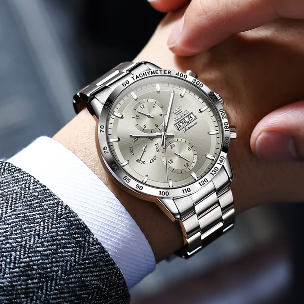 OLEVS 6683 Multifunction Automatic Steel Watch for Men