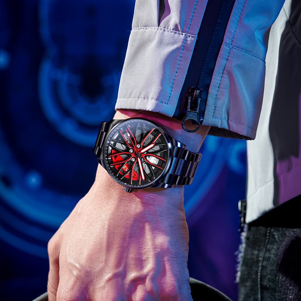 OLEVS 9937 Wheel Caliper Rim Racing Quartz Watch for Men