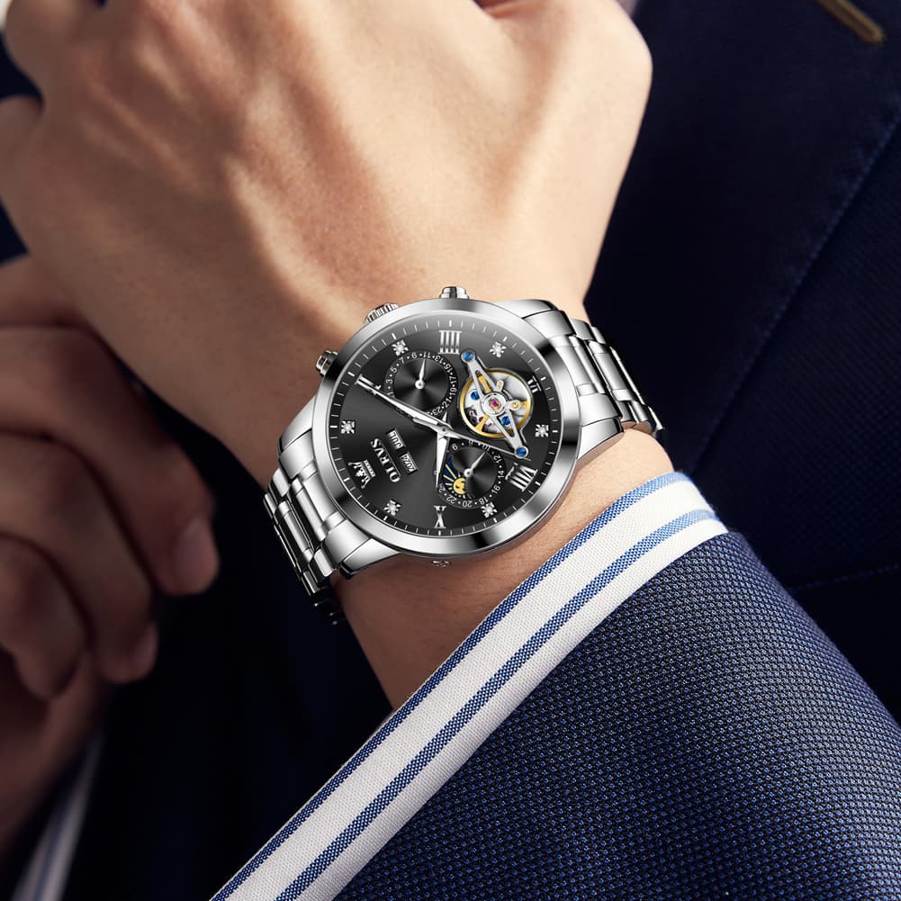 OLEVS 7029 Open Heart Automatic Mechanical Watch For Men