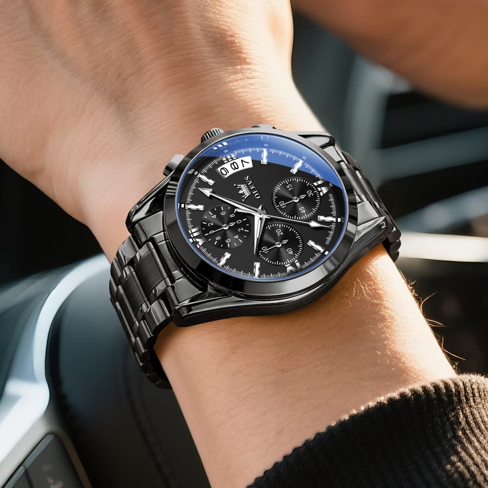 OLEVS 2987 Stainless Steel Chronograph Quartz Watch for Men